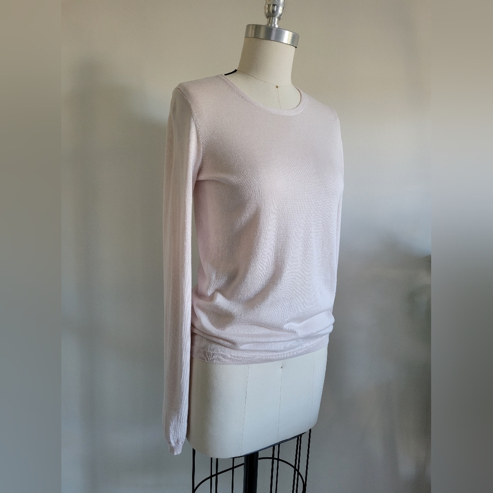 CA VA DE SOI lightweight soft pink silk and cashmere crew neck sweater